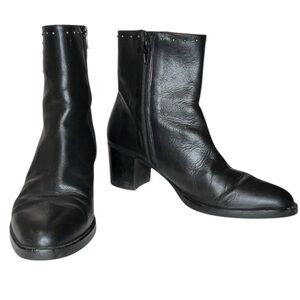 Hispanitas black leather studded ankle boots size 39.5 (9.5)